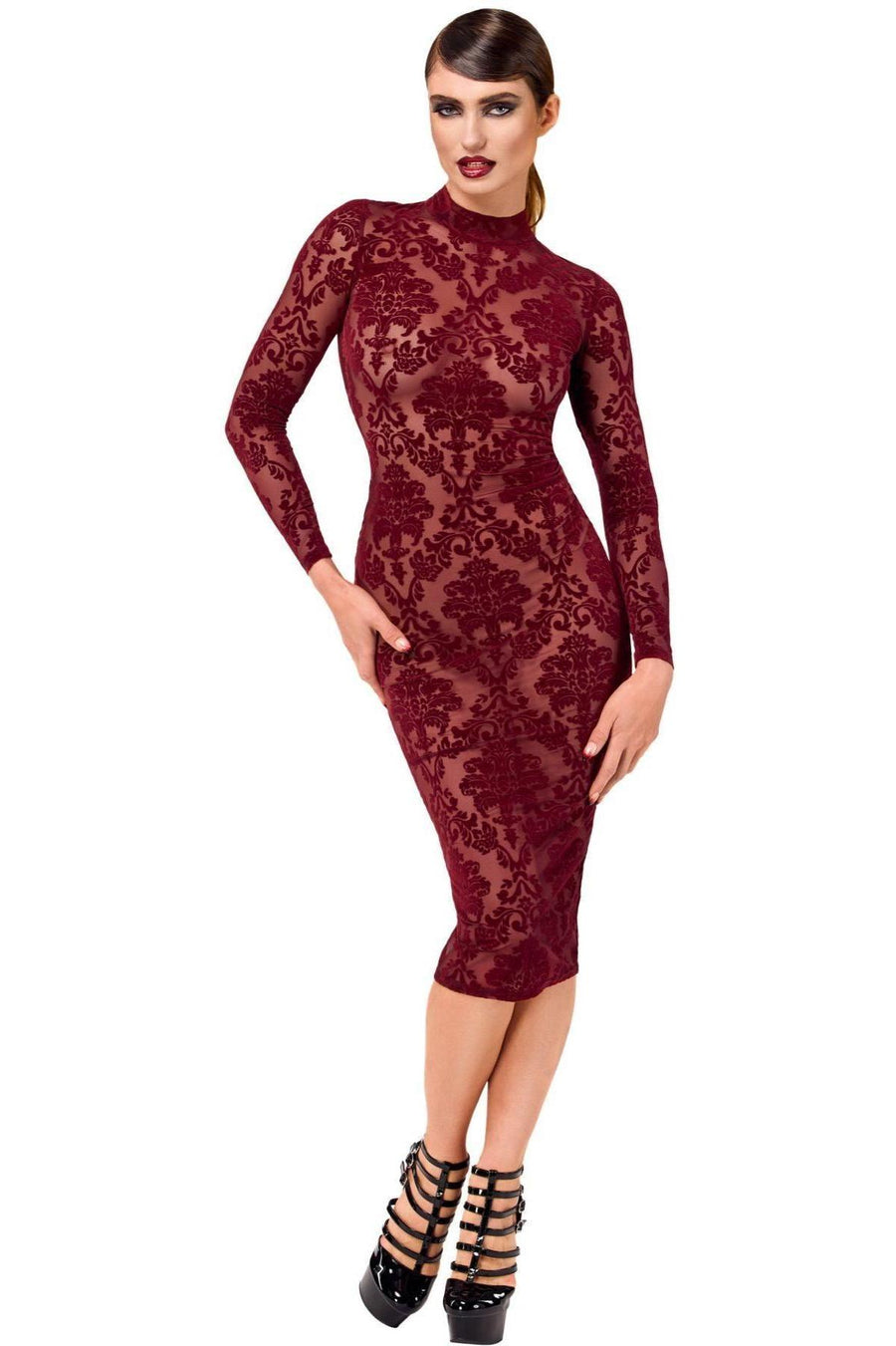 Noir Handmade Kink Royal midi dress in Red 
