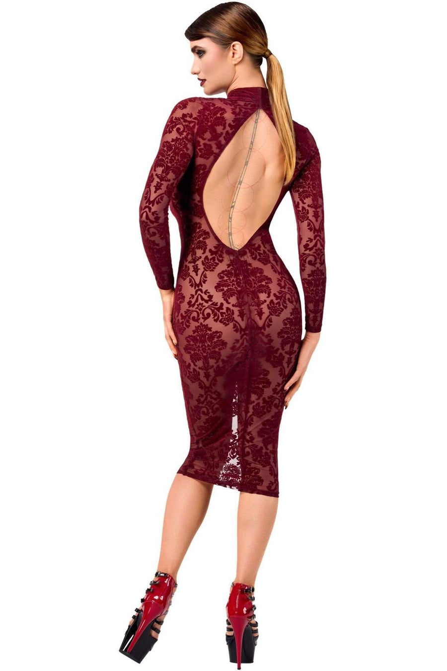Noir Handmade Kink Royal midi dress in Red 