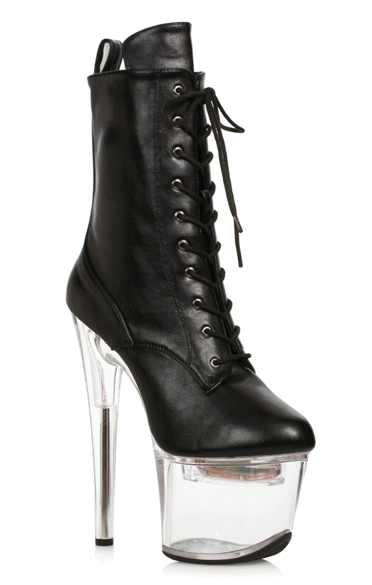 Ellie Shoes L709-ANGELA Stiletto Ankle Bootie with Multi-color Light in Platform