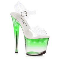 Ellie Shoes Ellie Shoes L709 BROOK Stiletto with Multi color Light in Platform in Clear Vinyl from SexyShoes.com