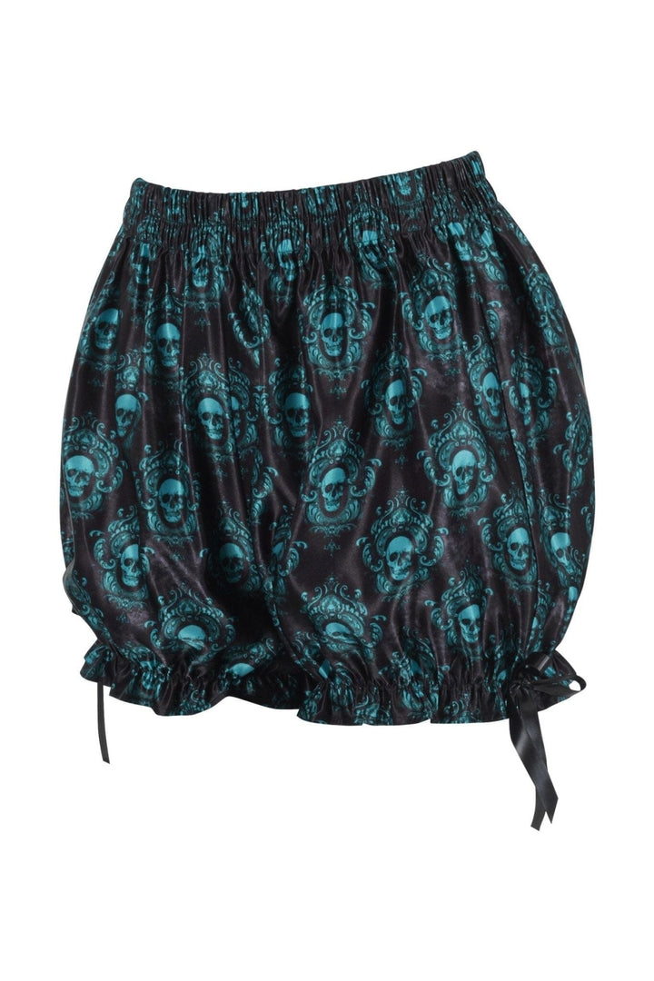 LIMITED EDITION Black & Teal Gothic Skull Print Bloomers