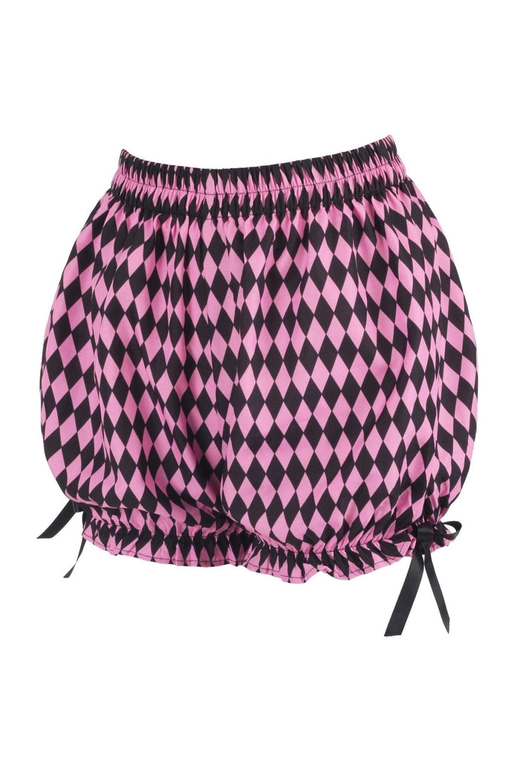 LIMITED EDITION Black/Pink Diamond Print Harlequin Pattern Crepe Bloomers