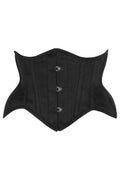 LIMITED EDITION Top Drawer Black Suede Steel Boned Mini Waist Cincher Corset
