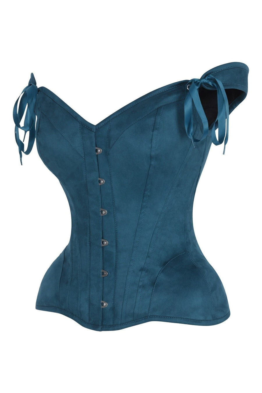 LIMITED EDITION Top Drawer Blue Suede Steel Boned Corset w/Straps