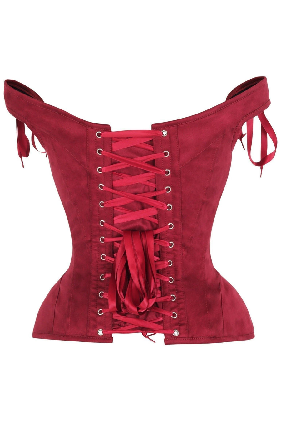 LIMITED EDITION Top Drawer Red Suede Steel Boned Corset w/Straps