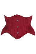 LIMITED EDITION Top Drawer Red Suede Steel Boned Mini Waist Cincher Corset
