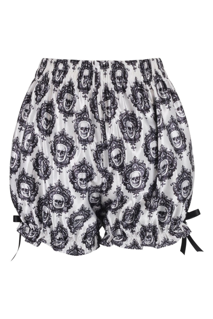 LIMITED EDITION White & Black Gothic Skull Print Bloomers