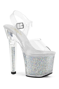 Pleaser LOVESICK-708SG Clear Vinyl Sandal in Clear Vinyl from SexyShoes.com