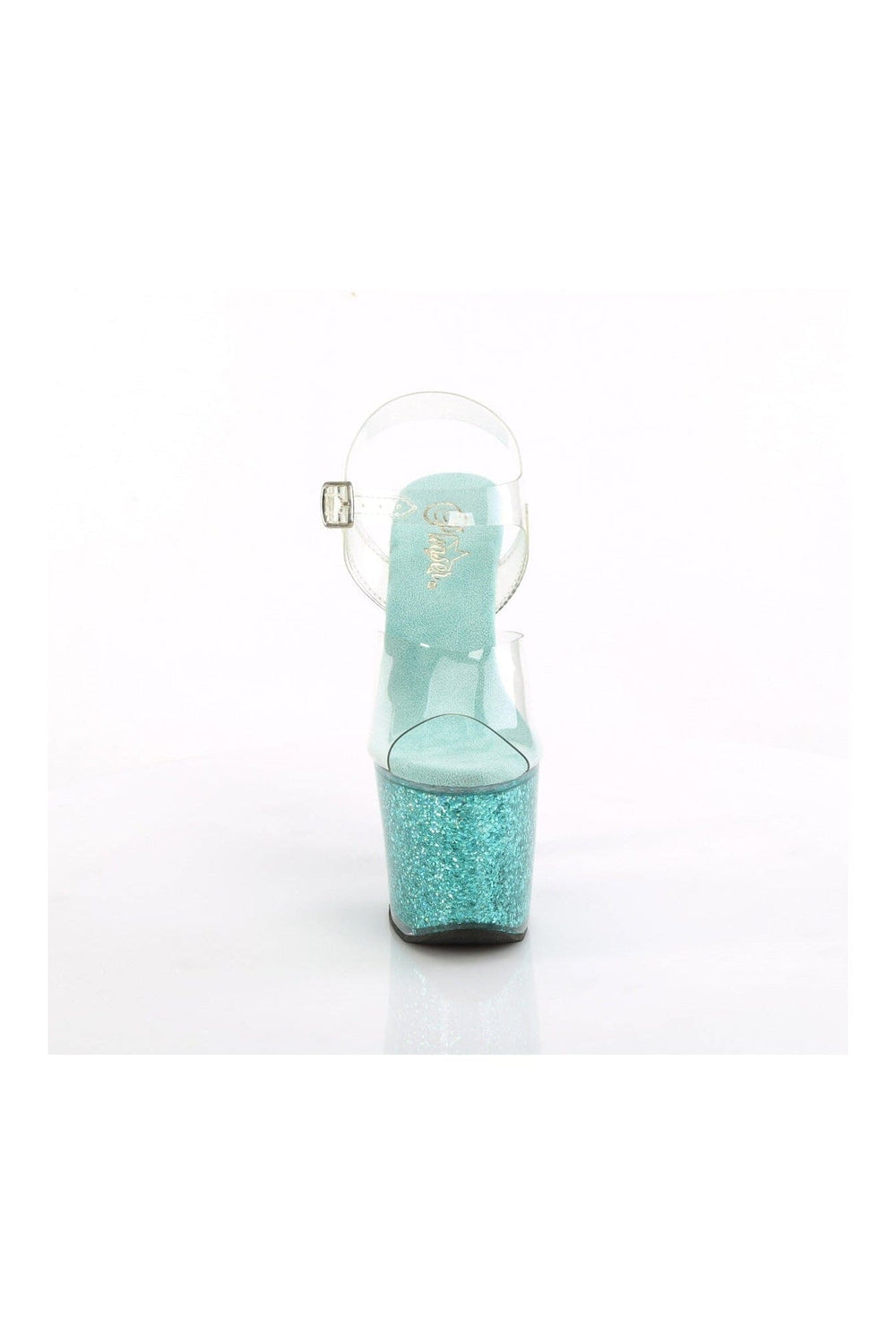 Pleaser LOVESICK-708SG Clear Vinyl Sandal in Clear Vinyl