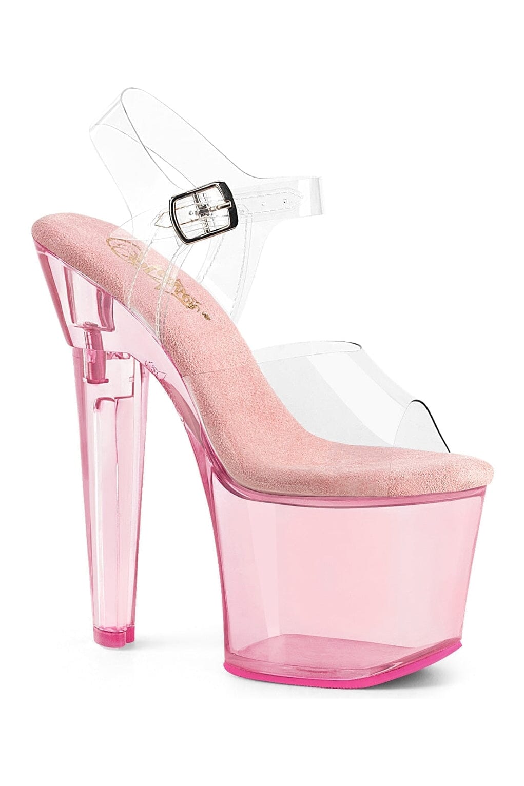 Pleaser LOVESICK-708T Clear Vinyl Sandal in Clear Vinyl from SexyShoes.com