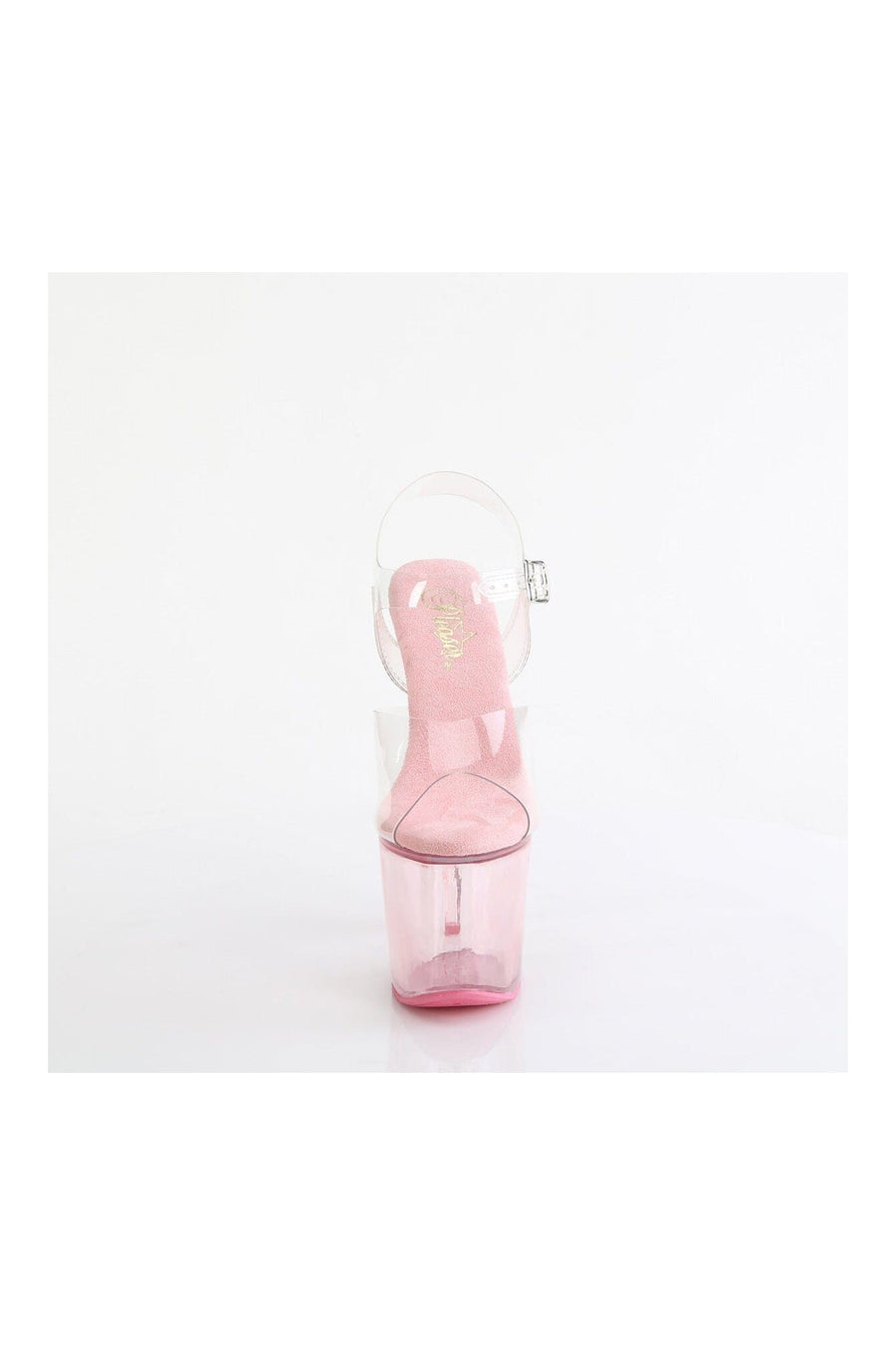 Pleaser LOVESICK-708T Clear Vinyl Sandal in Clear Vinyl