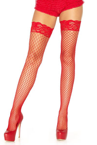 Leg Avenue Lace Top Thigh High Stay Ups in Red  from SexyShoes.com