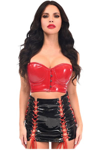 Daisy Corsets Lavish 2 PC Red/Black Patent Bustier & Skirt Set in Red 