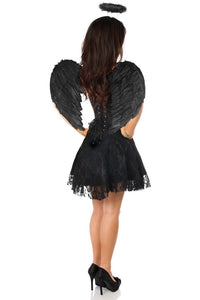 Daisy Corsets Lavish 3 PC Dark Angel Corset Dress Costume in Black 