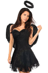 Daisy Corsets Lavish 3 PC Dark Angel Corset Dress Costume in Black 