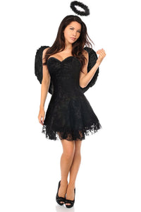 Daisy Corsets Lavish 3 PC Dark Angel Corset Dress Costume in Black  from SexyShoes.com