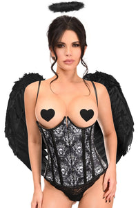 Daisy Corsets Lavish 3 PC Gothic Dark Angel Corset Costume in Black 