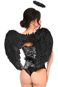 Daisy Corsets Lavish 3 PC Gothic Dark Angel Corset Costume in Black 