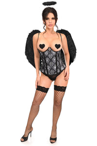 Daisy Corsets Lavish 3 PC Gothic Dark Angel Corset Costume in Black  from SexyShoes.com