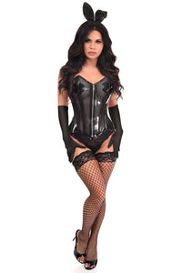 Daisy Corsets Lavish 4 PC Clear Black Bunny Corset Costume in Black  from SexyShoes.com