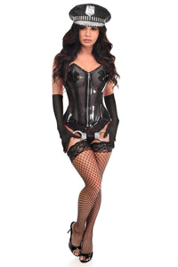 Daisy Corsets Lavish 4 PC Clear Black Cop Corset Costume in Black  from SexyShoes.com