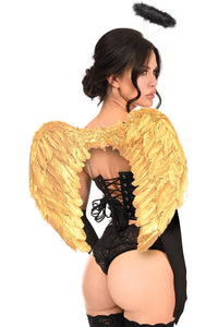 Daisy Corsets Lavish 4 PC Golden Angel Corset Costume in Gold 