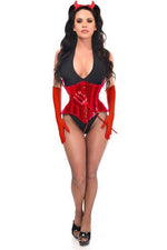 Lavish 4 PC Red Festival Devil Corset Costume