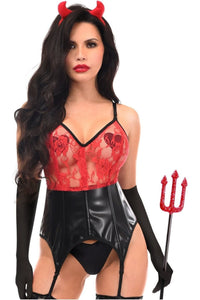 Daisy Corsets Lavish 4 PC Sexy Devil Lingerie Costume in Red 