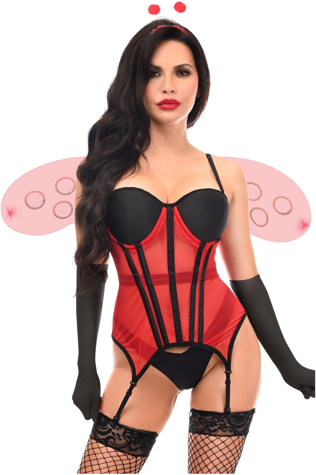 Daisy Corsets Lavish 4 PC Sexy Ladybug Lingerie Costume in Multi 
