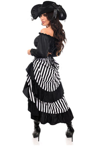 Daisy Corsets Lavish 4 PC Sexy Swashbuckler Pirate Corset Costume in Black 