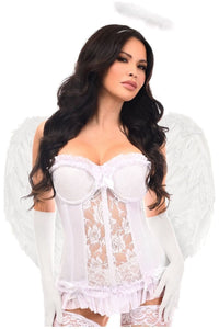Daisy Corsets Lavish 4 PC White Angel Bustier Corset Costume in White 
