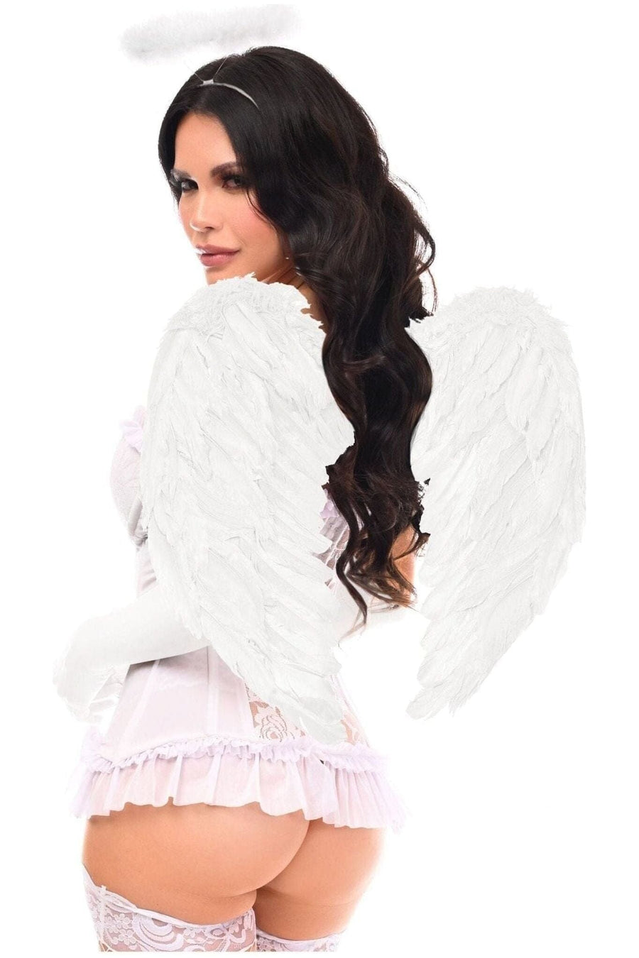 Daisy Corsets Lavish 4 PC White Angel Bustier Corset Costume in White 