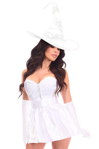 Daisy Corsets Lavish 4 PC White Witch Corset Costume in White 