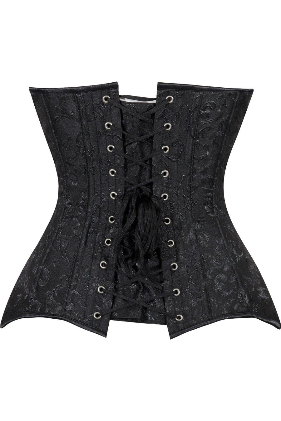 Daisy Corsets Lavish Black Brocade Overbust Corset W/Busk Closure in Black 
