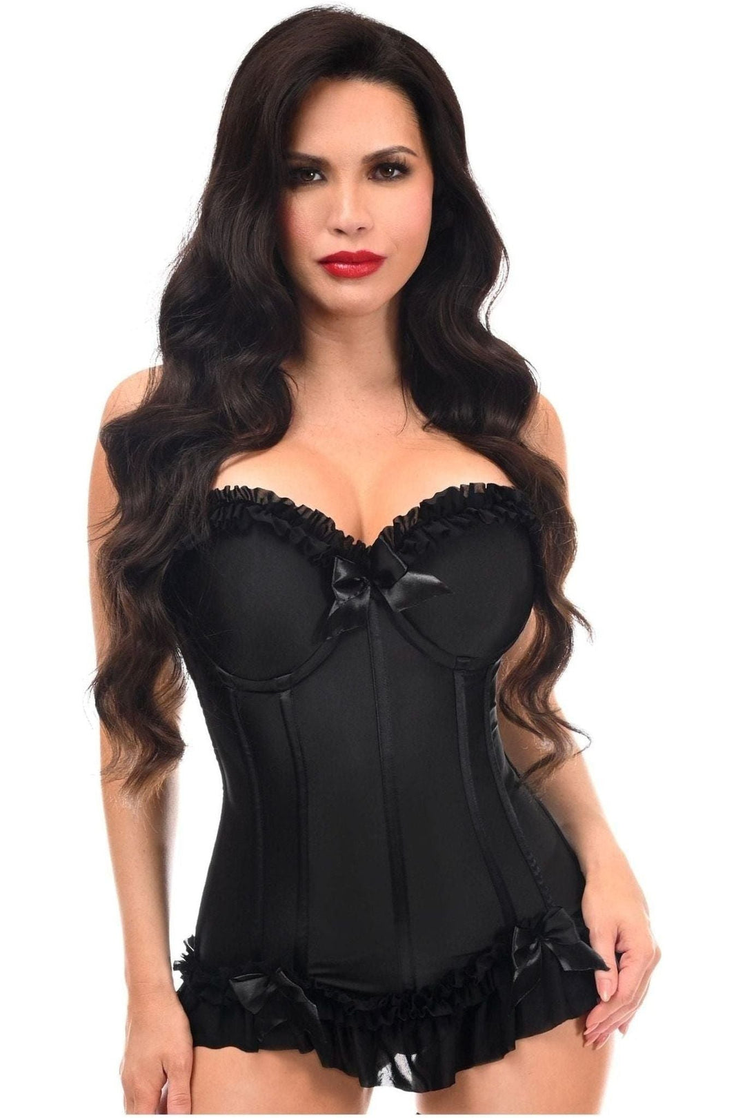 Lavish Black Lycra Hook & Eye Stretch Bustier Corset