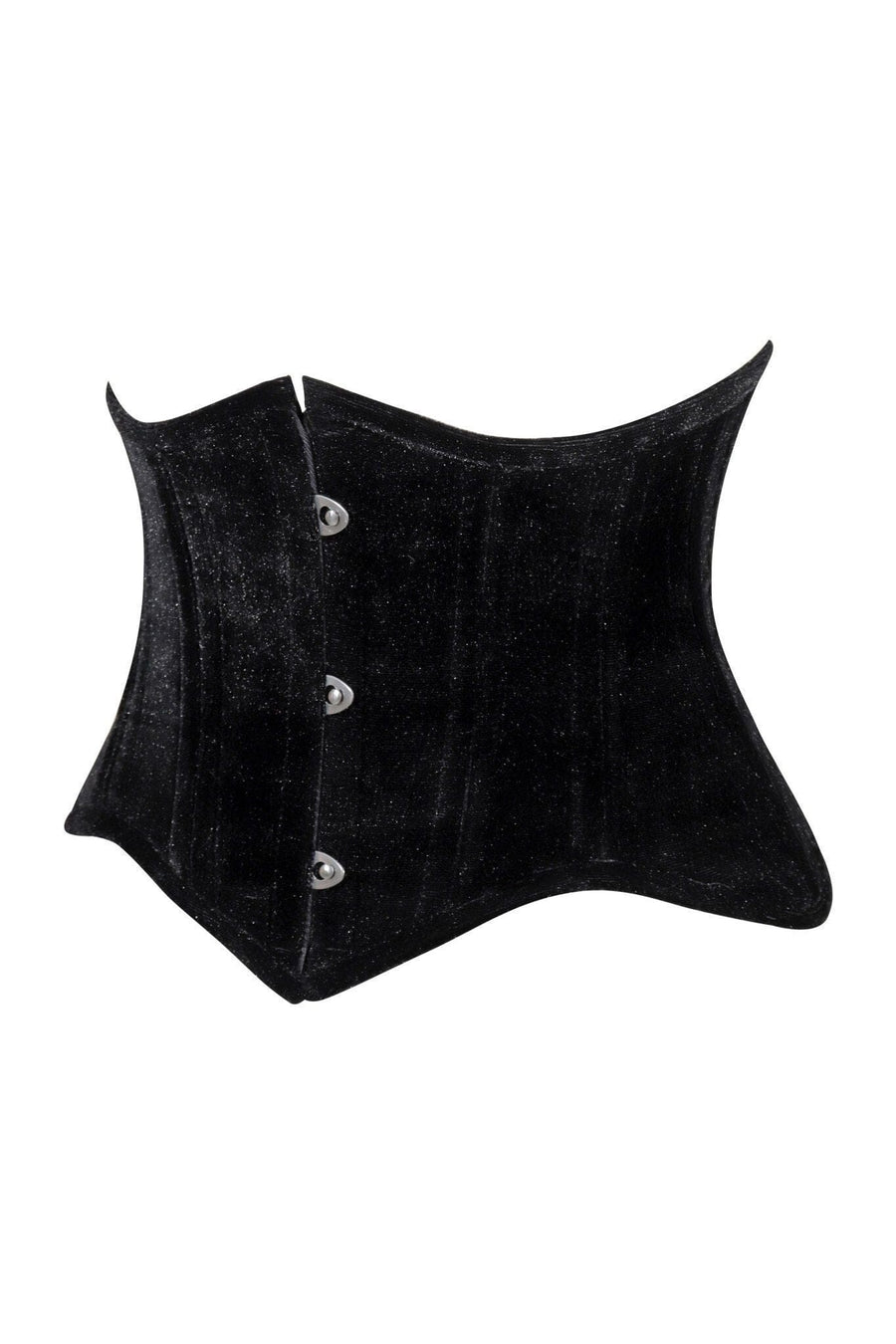 Lavish Black Velvet Mini Cincher Underbust Corset Waist Cincher Busk Closure