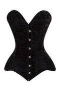 Lavish Black Velvet Overbust Corset Sweetheart Neckline Busk Closure
