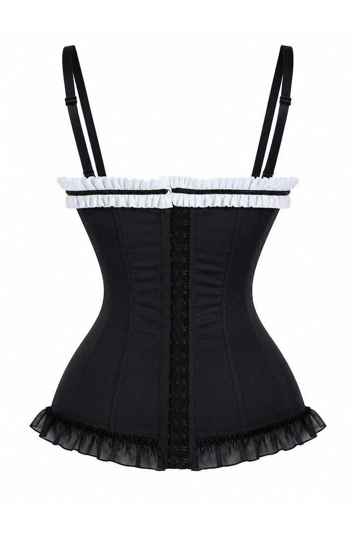 Lavish Black & White Stretch Lycra Bustier Corset with Underwire Cups