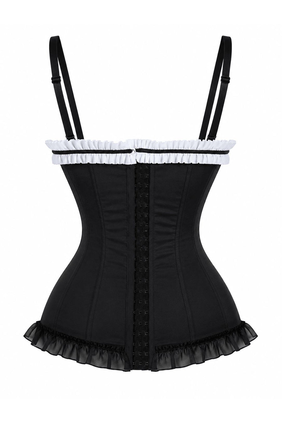 Lavish Black & White Stretch Lycra Bustier Corset with Underwire Cups