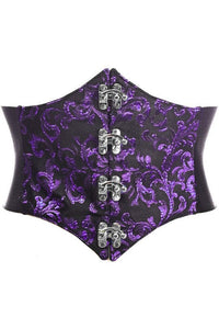 Daisy Corsets Lavish Black/Purple Swirl Brocade Corset Belt Cincher w/Clasps in Purple  from SexyShoes.com