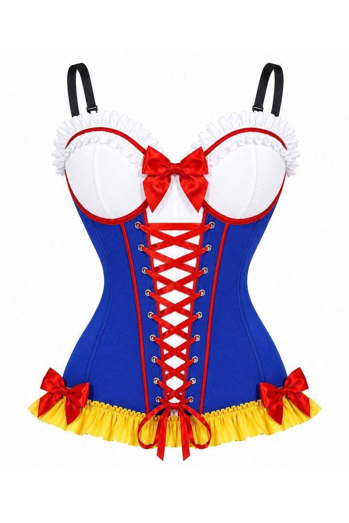 Lavish Blue/White/Red/Yellow Stretch Lycra Bustier Corset with Underwire Cups
