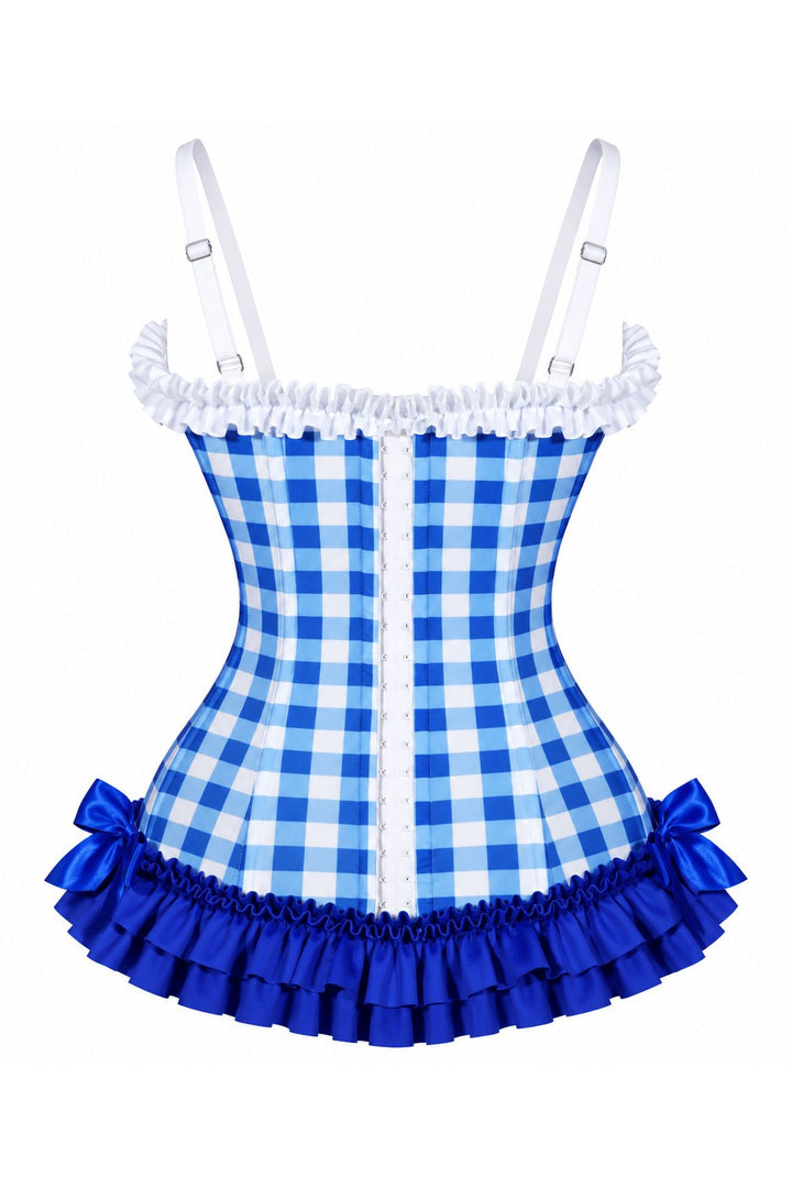 Lavish Blueberry Ruffle Sweetheart Bustier Corset