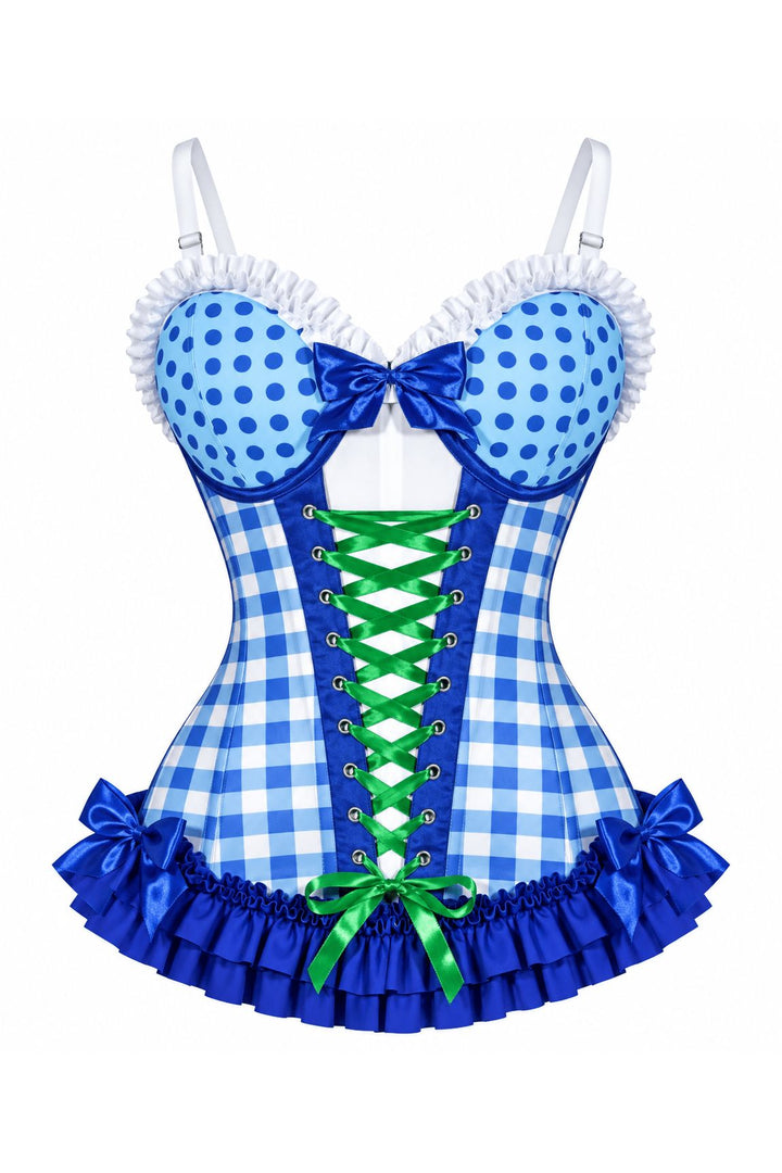 Lavish Blueberry Ruffle Sweetheart Bustier Corset