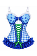 Lavish Blueberry Ruffle Sweetheart Bustier Corset