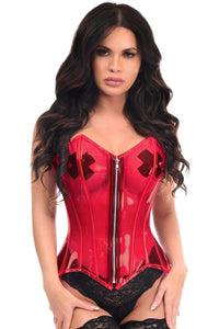 Daisy Corsets Lavish Clear Red Overbust Corset in Red  from SexyShoes.com