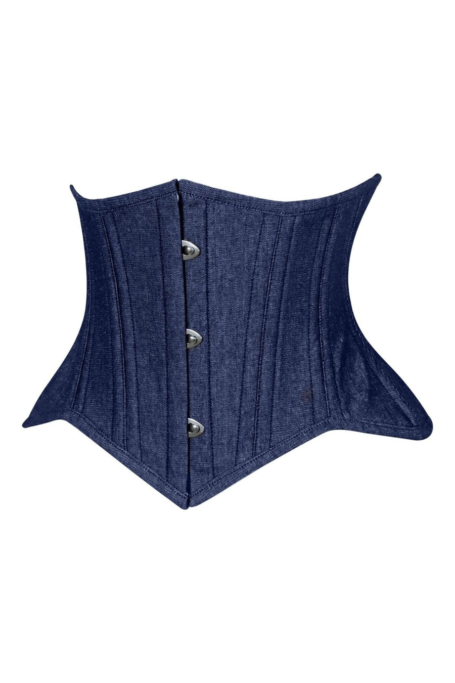 Lavish Dark Denim Mini Waist Cincher Underbust Corset Top