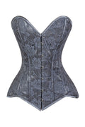Lavish Dark Grey Lace Overbust Corset Sweetheart Neckline Busk Closure