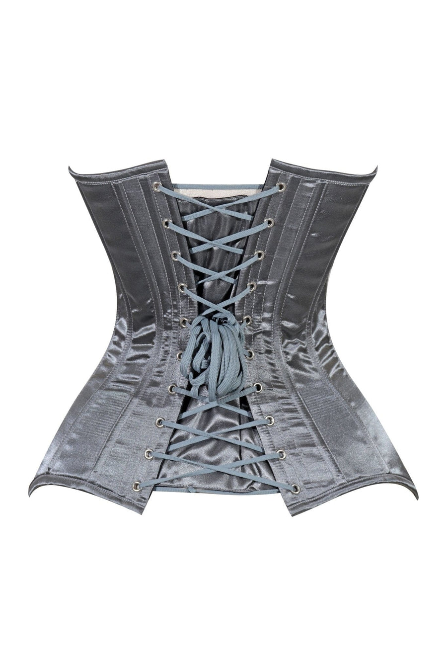 Lavish Dark Silver Overbust Corset Sweetheart Neckline Busk Closure