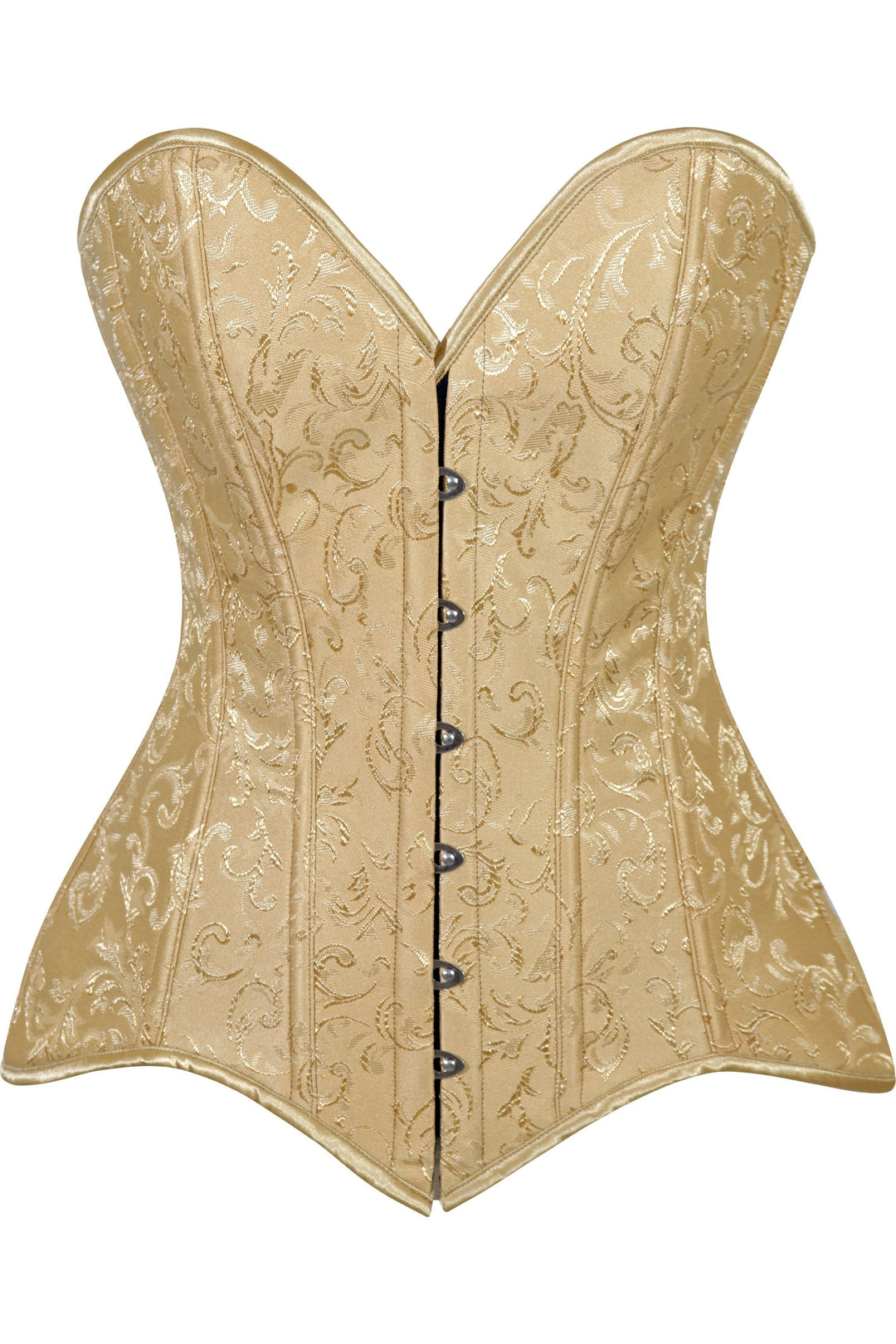 Daisy Corsets Lavish Gold Brocade Overbust Corset W/Busk Closure in Gold  from SexyShoes.com