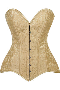 Daisy Corsets Lavish Gold Brocade Overbust Corset W/Busk Closure in Gold  from SexyShoes.com